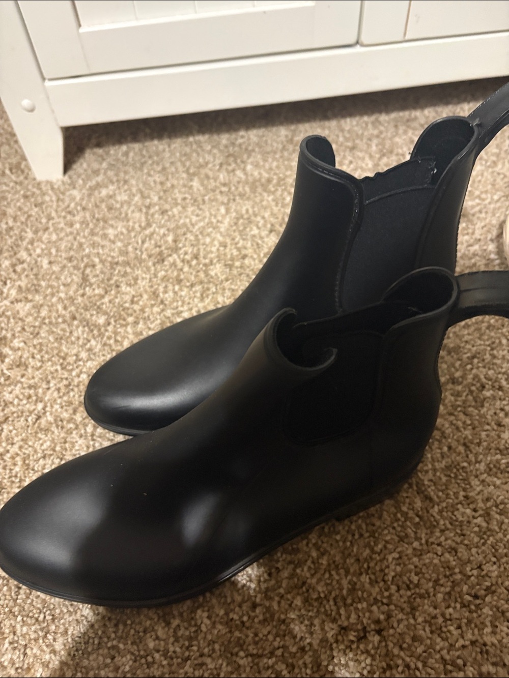 Black Chelsea Rain Ankle Boots - Women's
